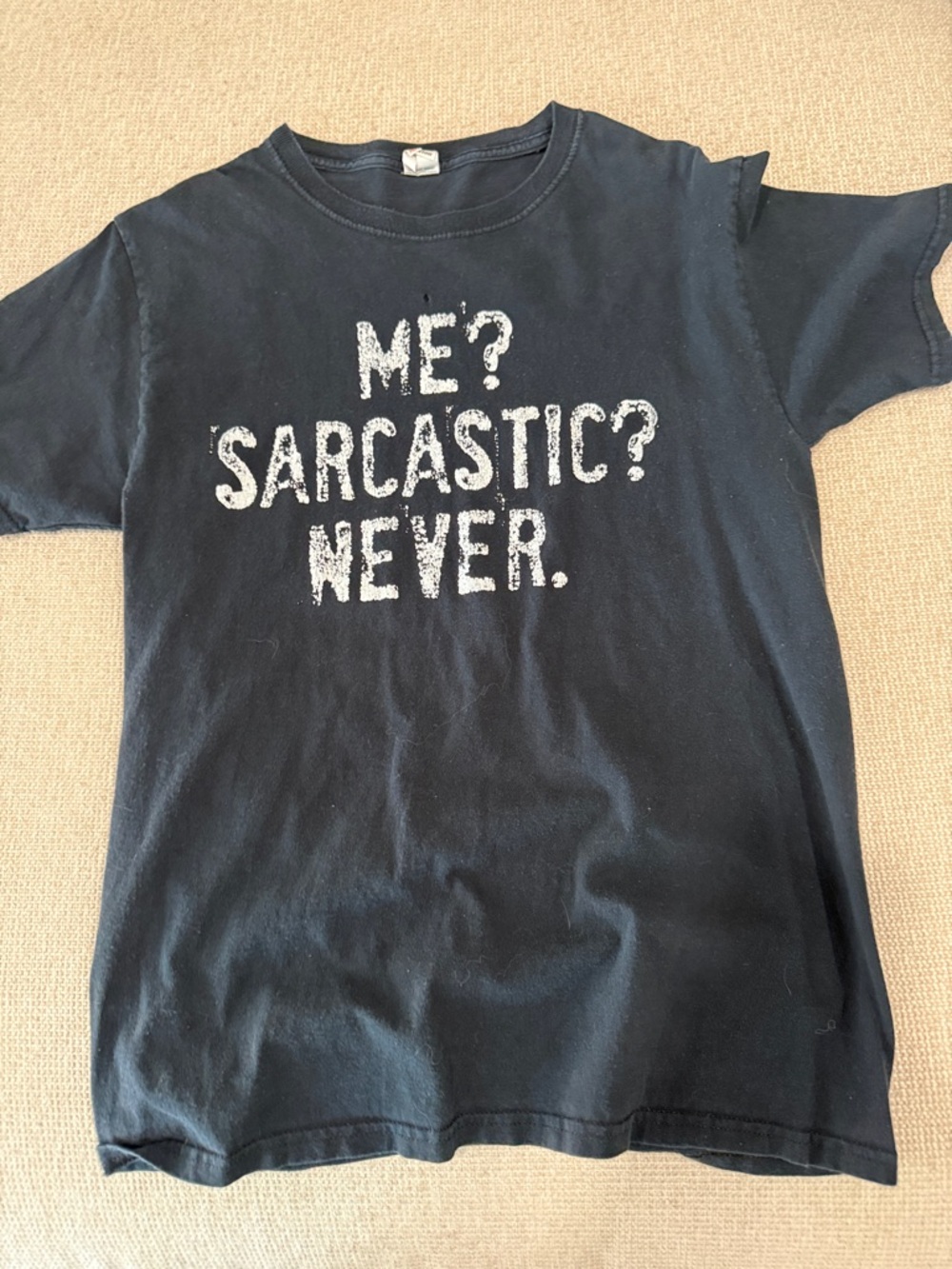 Kids Black Graphic Tee - 'Me? Sarcastic? Never.'